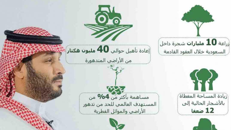 السعودية الخضراء ستزرع 10 مليارات شجرة لمحاربة التصحر وانبعاثات الكربون